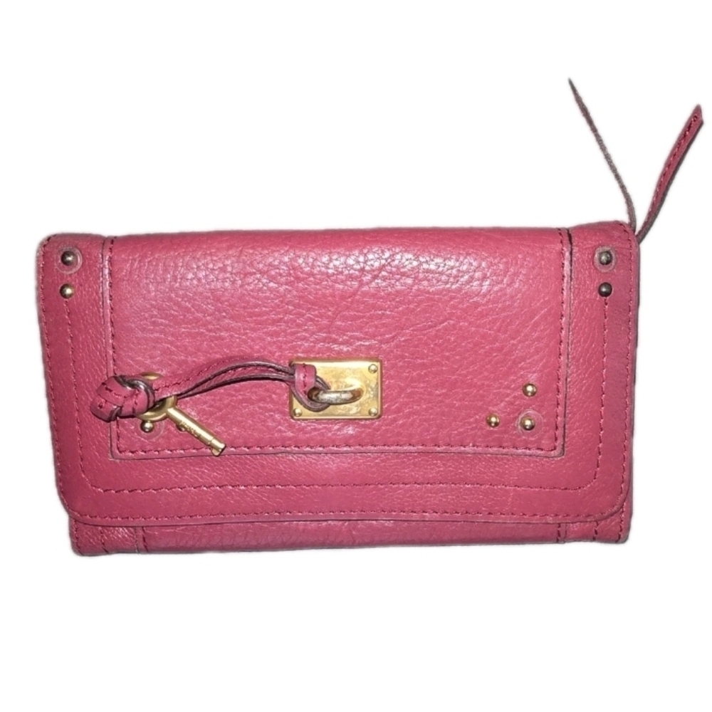 Pink Chloe Leather Women's Long Wallet